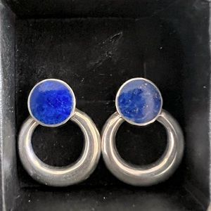 Sterling Silver and Lapis Earrings